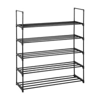 5 Tiers Shoe Rack Shoe Tower Shelf Storage Organizer For Bedroom, Entryway, Hallway, and Closet Black Color