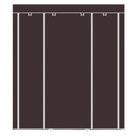 69" Portable Clothes Closet Non-Woven Fabric Wardrobe Double Rod Storage Organizer Dark Brown