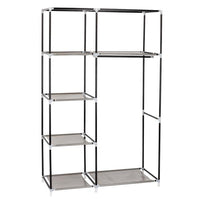 64" Portable Closet Storage Organizer Wardrobe Clothes Rack with Shelves Dark Brown