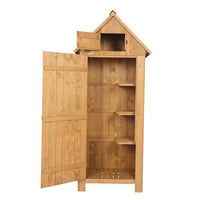 Fir wood Arrow Shed with Single Door Wooden Garden Shed Wooden Lockers Wood Color