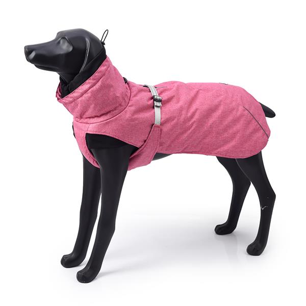 New Style Dog Winter Jacket with Waterproof Warm Polyester Filling Fabric-（pink ，size 2XL））