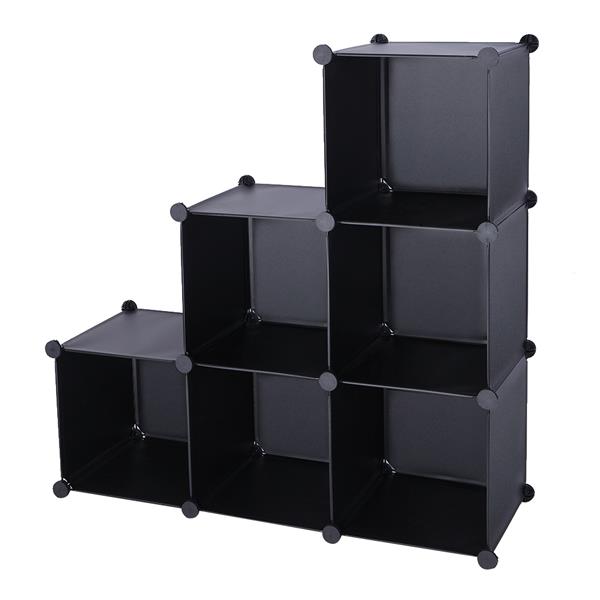 Cube Storage 6-Cube Closet Organizer Storage Shelves Cubes Organizer DIY Closet Cabinet Black