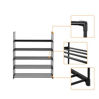 5 Tiers Shoe Rack Shoe Tower Shelf Storage Organizer For Bedroom, Entryway, Hallway, and Closet Black Color