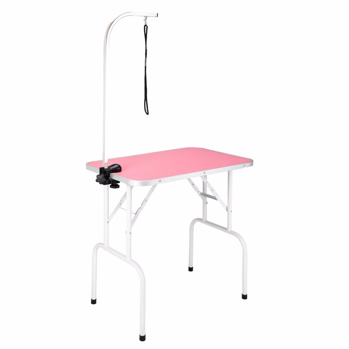 32" Foldable Pet Grooming Table with Adjustable Arm Pink