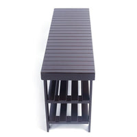 90cm Strip Pattern 3 Tiers Bamboo Stool Shoe Rack Coffee