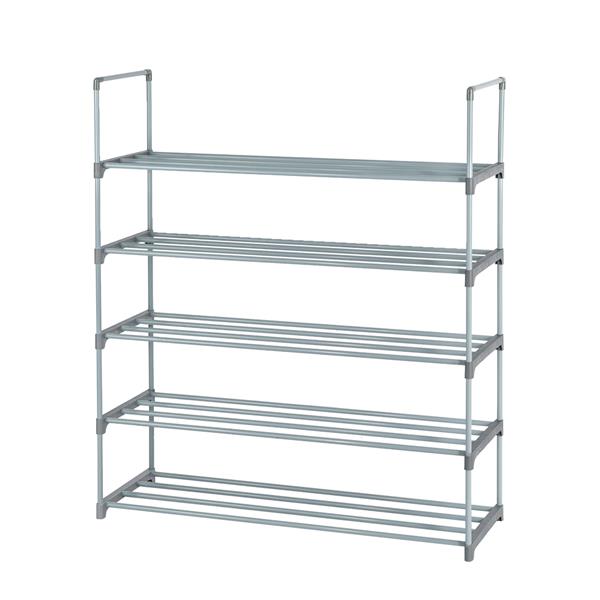 5 Tiers Shoe Rack Shoe Tower Shelf Storage Organizer For Bedroom, Entryway, Hallway, and Closet Gray Color