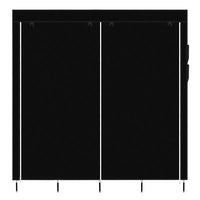 67" Clothes Closet Portable Wardrobe Clothes Storage Rack 12 Shelves 4 Side Pockets Black