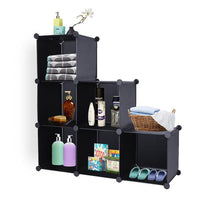 Cube Storage 6-Cube Closet Organizer Storage Shelves Cubes Organizer DIY Closet Cabinet Black