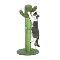 Cactus Cat Tree Cat Scratcher with Sisal Scratching Post and Interactive Dangling Ball For Indoor Cats Green