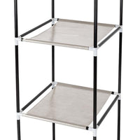 64" Portable Closet Storage Organizer Wardrobe Clothes Rack with Shelves Dark Brown