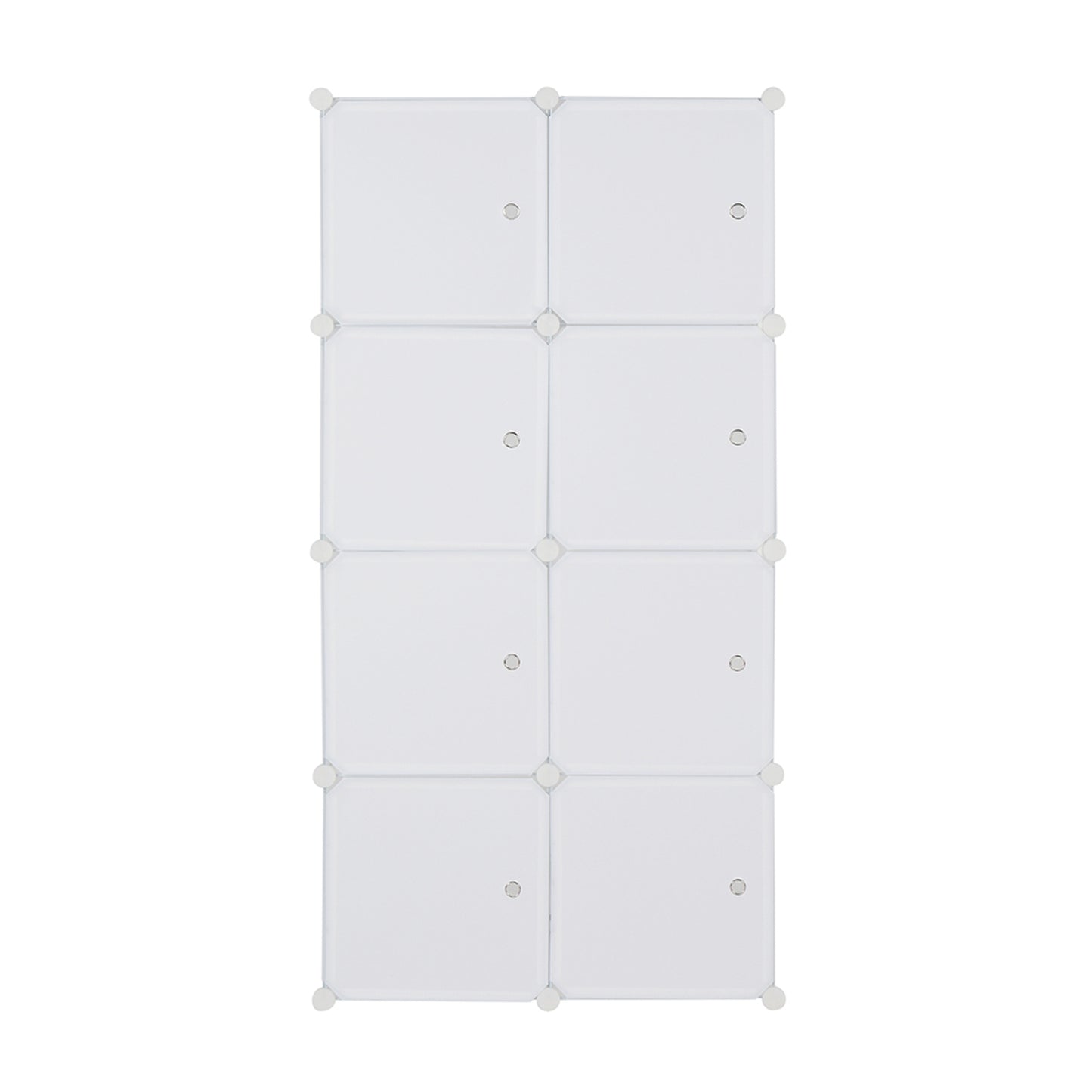 8 Cube Organizer Stackable Plastic Cube Storage Shelves Design Multifunctional Modular Closet Cabinet with Hanging Rod White