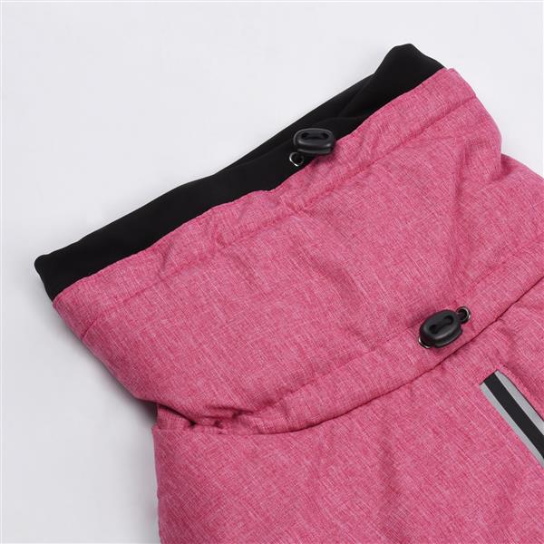 New Style Dog Winter Jacket with Waterproof Warm Polyester Filling Fabric-（pink，size L）