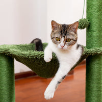 Cat Tree Scratcher Cactus With Cat Scratching Post Hammock Interactive Ball Green