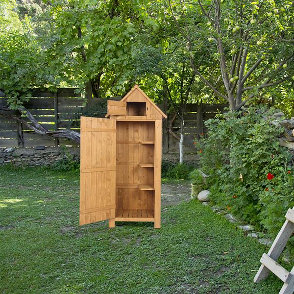 Fir wood Arrow Shed with Single Door Wooden Garden Shed Wooden Lockers Wood Color