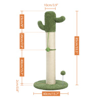 Cactus Cat Tree Cat Scratcher with Sisal Scratching Post and Interactive Dangling Ball For Indoor Cats White