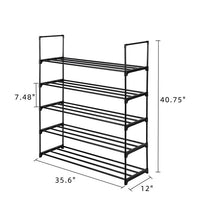 5 Tiers Shoe Rack Shoe Tower Shelf Storage Organizer For Bedroom, Entryway, Hallway, and Closet Black Color