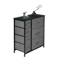 Dresser With 7 Drawers - Furniture Storage Tower Unit For Bedroom, Hallway, Closet, Office Organization - Steel Frame, Wood Top, Easy Pull Fabric Bins, Grey