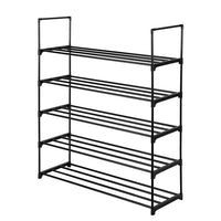 5 Tiers Shoe Rack Shoe Tower Shelf Storage Organizer For Bedroom, Entryway, Hallway, and Closet Black Color