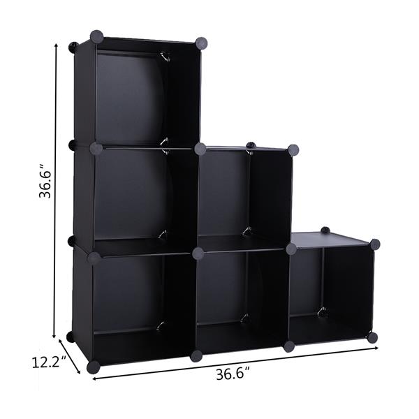 Cube Storage 6-Cube Closet Organizer Storage Shelves Cubes Organizer DIY Closet Cabinet Black