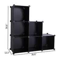 Cube Storage 6-Cube Closet Organizer Storage Shelves Cubes Organizer DIY Closet Cabinet Black