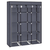 67" Portable Closet Organizer Wardrobe Storage Organizer with 10 Shelves Quick and Easy to Assemble Extra Space Gray