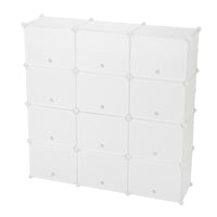 8-Tier Portable 48 Pair Shoe Rack Organizer 24 Grids Tower Shelf Storage Cabinet Stand Expandable for Heels, Boots, Slippers, White