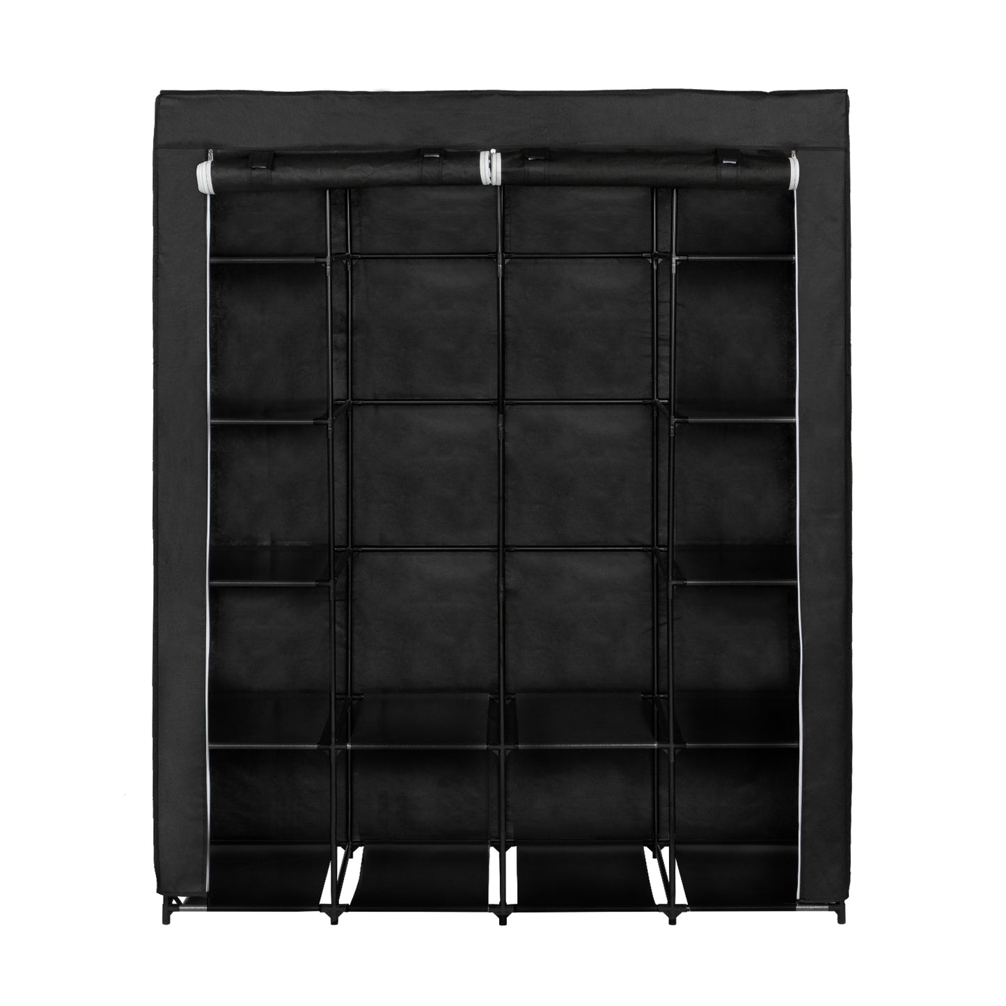 Portable Closet Organizer Storage, Wardrobe Closet with Non-Woven Fabric 14 Shelves, Easy to Assemble, Black