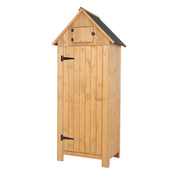 Fir wood Arrow Shed with Single Door Wooden Garden Shed Wooden Lockers Wood Color