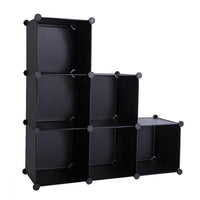 Cube Storage 6-Cube Closet Organizer Storage Shelves Cubes Organizer DIY Closet Cabinet Black