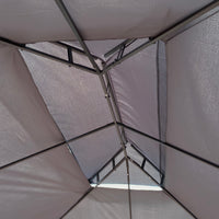 13x10 Outdoor Patio Gazebo Canopy Tent With Ventilated Double Roof And Mosquito net,Gray Top