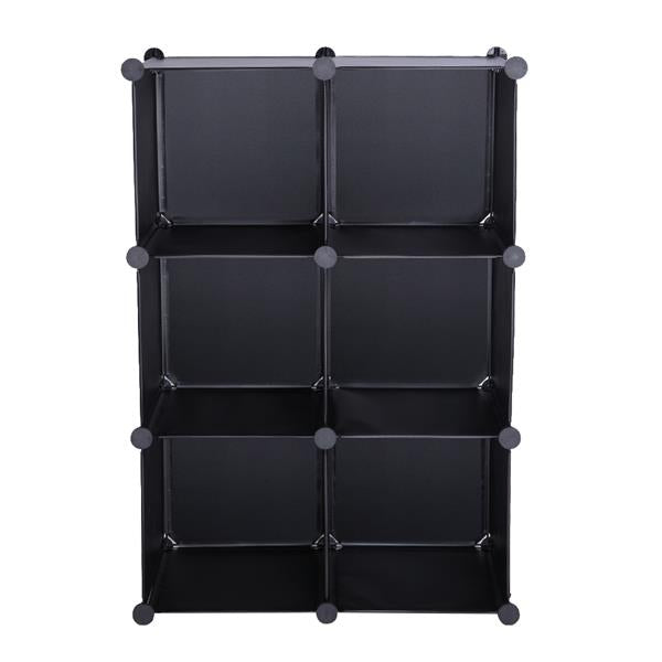 Cube Storage 6-Cube Closet Organizer Storage Shelves Cubes Organizer DIY Closet Cabinet Black