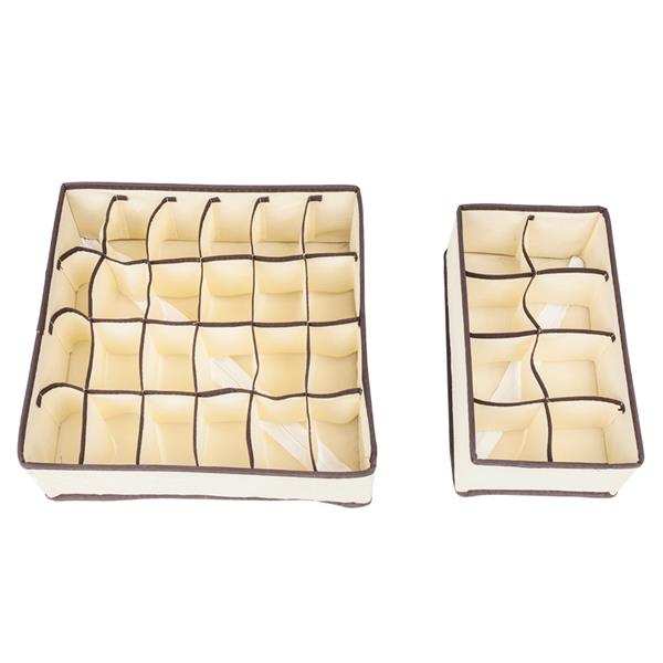 4pcs Non-woven Fabrics Storage Boxes Beige