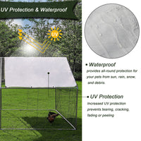 3X6m Large Metal Chicken Coop with Run,with Waterproof Cover for Outdoor Backyard