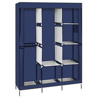 71" Portable Closet Wardrobe Clothes Rack Storage Organizer with Shelf Blue