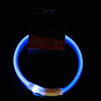 PET LED LIGHT-UP Glow-in-the-dark USB RECHARGEABLE COLLAR Dog Night Safety Flash