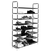 100cm Ultra Large Capacity 8 Layers Non-woven Fabrics & Steel Shoe Rack Black