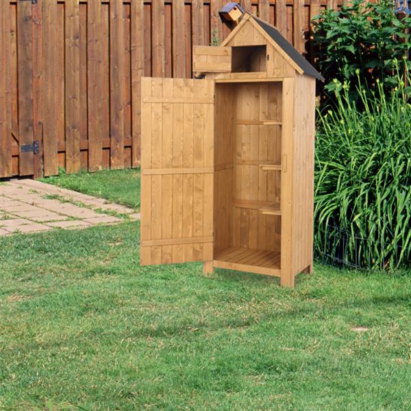 Fir wood Arrow Shed with Single Door Wooden Garden Shed Wooden Lockers Wood Color