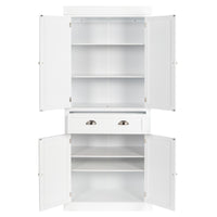 Single Drawer Double Door Storage Cabinet White