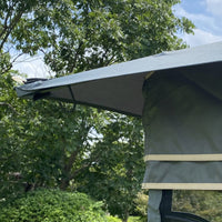 13x10 Outdoor Patio Gazebo Canopy Tent With Ventilated Double Roof And Mosquito net,Gray Top