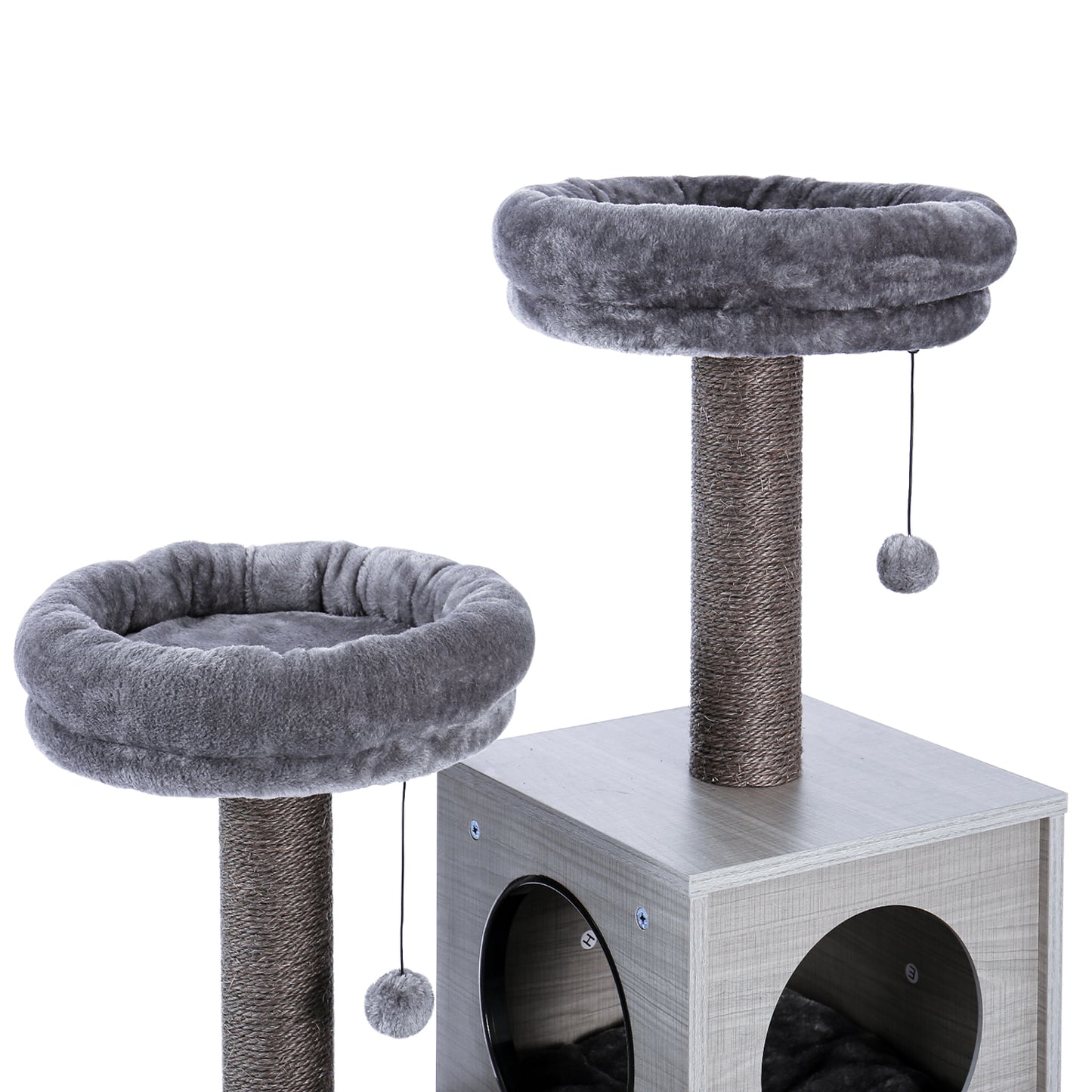 Cat Tree Modern Cat Tower with 2 Super Large Condo, Sturdy Scratching Posts, and Removable Soft Perches