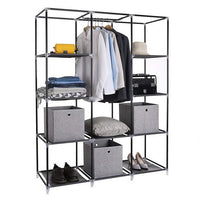 67" Portable Closet Organizer Wardrobe Storage Organizer with 10 Shelves Quick and Easy to Assemble Extra Space Black