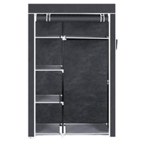 64" Portable Closet Storage Organizer Wardrobe Clothes Rack with Shelves Gray