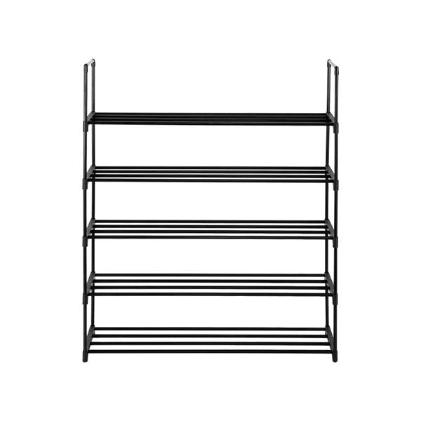 5 Tiers Shoe Rack Shoe Tower Shelf Storage Organizer For Bedroom, Entryway, Hallway, and Closet Black Color