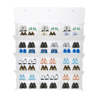 8-Tier Portable 48 Pair Shoe Rack Organizer 24 Grids Tower Shelf Storage Cabinet Stand Expandable for Heels, Boots, Slippers, White