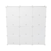 8-Tier Portable 48 Pair Shoe Rack Organizer 24 Grids Tower Shelf Storage Cabinet Stand Expandable for Heels, Boots, Slippers, White