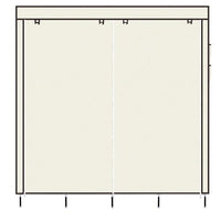 67" Clothes Closet Portable Wardrobe Clothes Storage Rack 12 Shelves 4 Side Pockets Beige