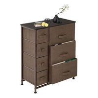 Dresser with 7 Drawers - Furniture Storage Tower Unit for Bedroom, Hallway, Closet, Office Organization - Steel Frame, Wood Top, Easy Pull Fabric Bins, Brown