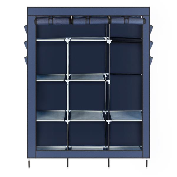 69" High-leg Non-woven Fabric Assembled Cloth Wardrobe Dark Blue