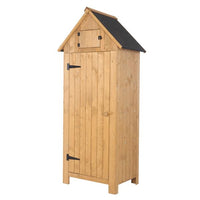 Fir wood Arrow Shed with Single Door Wooden Garden Shed Wooden Lockers Wood Color