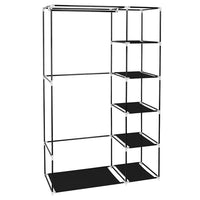 67" Portable Clothes Closet Wardrobe with Non-woven Fabric and Hanging Rod Quick and Easy to Assemble Black